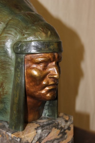 Sculpture Sculpture en Bronze - Tête d'Indien - Georges Garreau Vers 1930