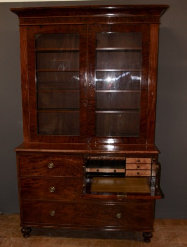 Furniture  - English mahogany bookcase stamped Edwards and Roberts