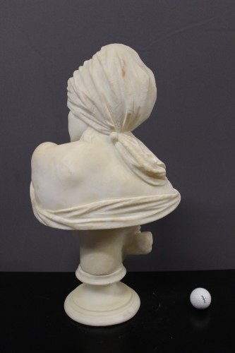 Art nouveau - Buste de femme orientaliste en albâtre - Auguste Leveque (1864-1921)