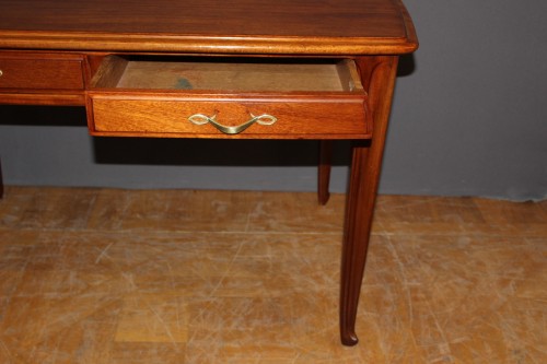 Bureau plat Art Nouveau en acajou - Art nouveau