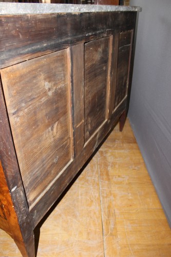 Antiquités - Louis XVI chest of drawers in walnut and marquetry around 1780