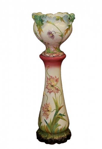 Delphin Massier (1836 - 1907) - Cache pot et colonne
