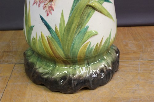 XXe siècle - Delphin Massier (1836 - 1907) - Cache pot et colonne