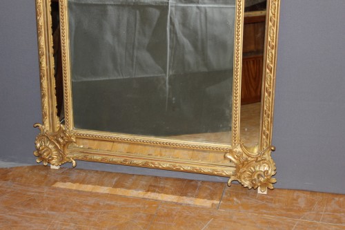 Miroir à pare close en stuc doré fin XIXe - Napoléon III