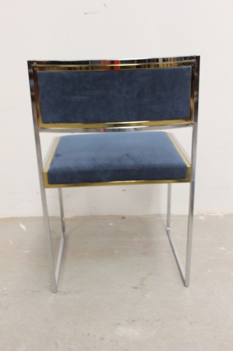 Années 50-60 - Suite de huit chaises en acier chromé et laiton par Roméo Rega vers 1970