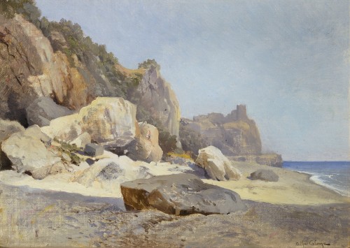 Arthur Calame (1843-1919) - Rivage méditerranéen, probablement la côte amalfitaine