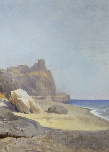 Arthur Calame (1843-1919) - Mediterranean coast, probably near Amalfi - Paintings & Drawings Style Restauration - Charles X