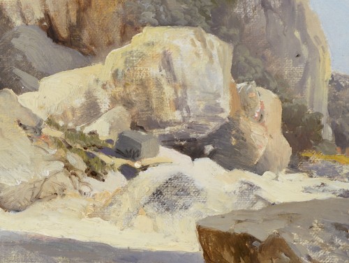 Tableaux et dessins Tableaux XIXe siècle - Arthur Calame (1843-1919) - Rivage méditerranéen, probablement la côte amalfitaine