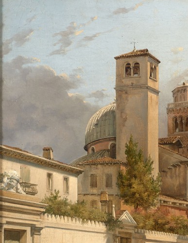 Ecole nordique vers 1850 - Venise, l’arrière de l’église Saint Roch - Tableaux et dessins Style Louis-Philippe