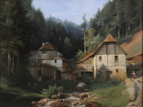 Antiquités - Jean-Charles Rémond (1795-1875) - Vue du canton de Berne en Suisse