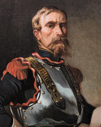 Tableaux et dessins Tableaux XIXe siècle - Edouard Armand-Dumaresq (1826-1895) - Portrait d’un cuirassier du 1er Empire