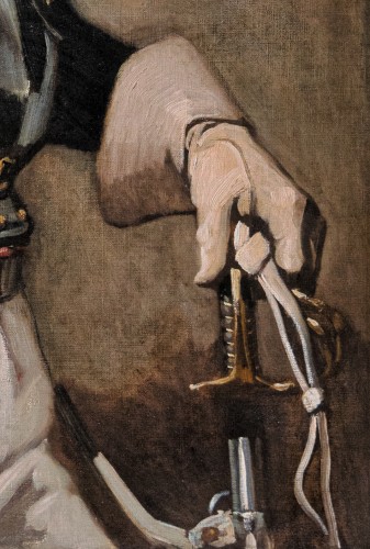 XIXe siècle - Edouard Armand-Dumaresq (1826-1895) - Portrait d’un cuirassier du 1er Empire