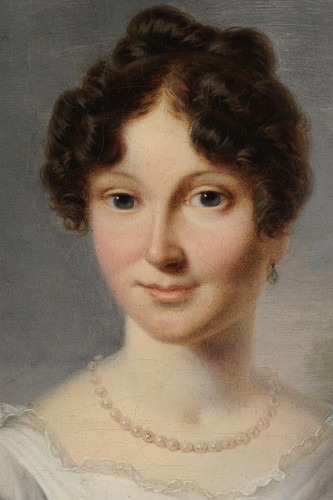 François-Joseph Kinson (1770-1839) - Portrait de jeune femme et son chien - Galerie de Frise