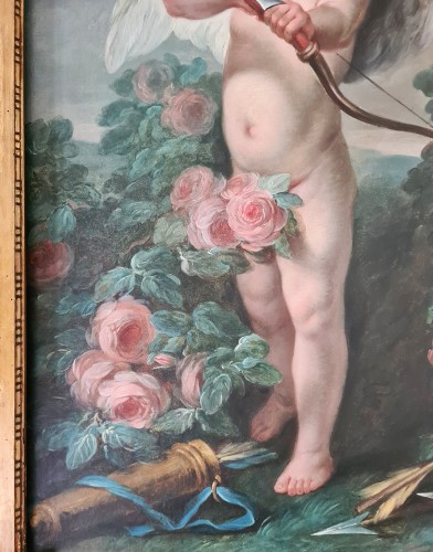 Tableaux et dessins Tableaux XVIIIe siècle - L’Amour menaçant - Ecole française du 18e siècle, entourage de Carle van Loo (1705-1765) 