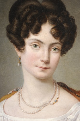 Tableaux et dessins Tableaux XIXe siècle - Eugénie Servières (1786-1855) - Portrait de jeune femme, Guillon-Lethière