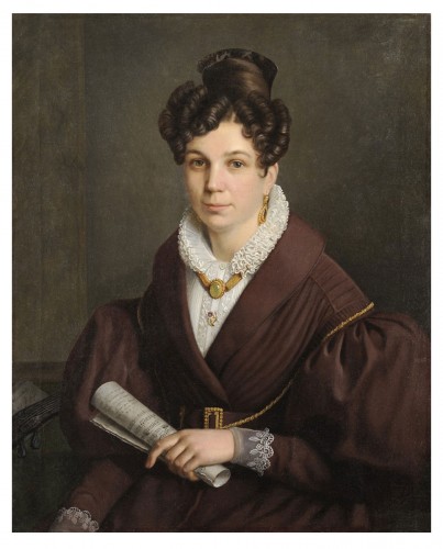 S. Dufossé (actif vers 1830) - Portrait de musicienne