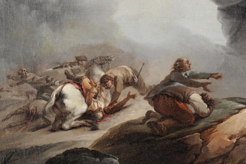 XVIIIe siècle - Batailles de brigands - Attribué à Jacques Bertaux (c.1745-1818)