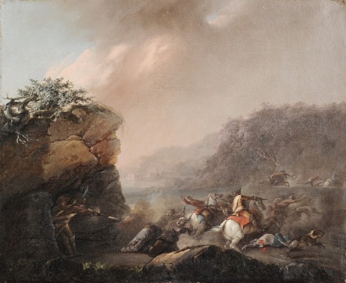 Antiquités - Batailles de brigands - Attribué à Jacques Bertaux (c.1745-1818)