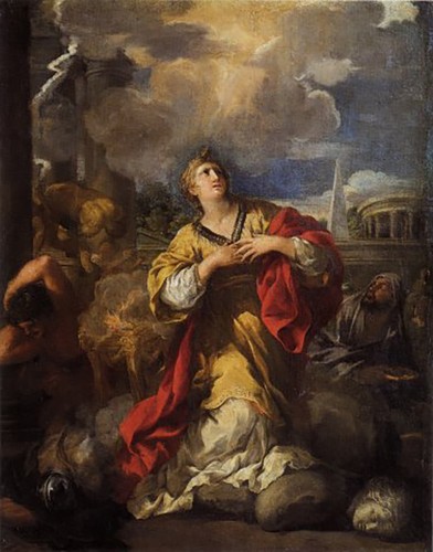 Louis XIV - Saint Martina refusing to worship idols - Northern school circa 1700