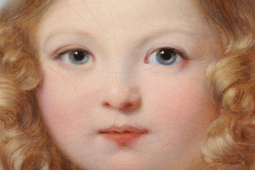 XIXe siècle - Portrait d’enfant dans les nuées - Ecole française vers 1800