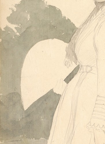 James Tissot (1836-1902) - Madame Eugène Pegg en promenade à Saint Germain Paris - Galerie de Frise
