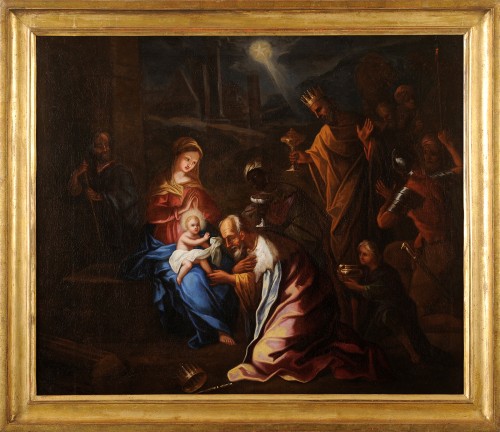 The Adoration of the Magi - Southern Italian school, late 17th century - Paintings & Drawings Style Louis XIV