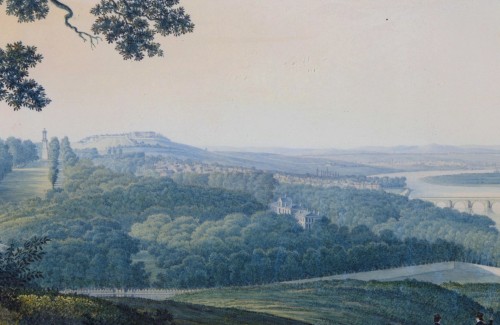 XIXe siècle - Antoine Melling (1763-1831) - Vue des environs de Saint-Cloud depuis Meudon
