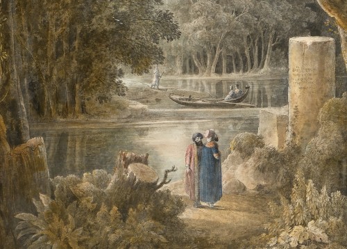 Tableaux et dessins Tableaux XVIIIe siècle - Louis François Cassas (1756-1827) - Paysage arcadien