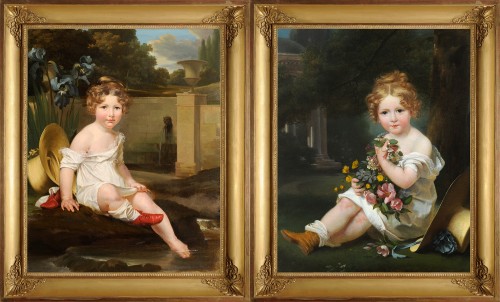 Bernard Gaillot (1780-1847) Portraits of two sisters