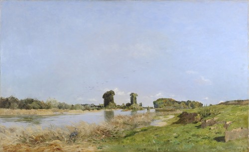 Edmond Yon (1841-1897) Large riverside with birds - Paintings & Drawings Style Napoléon III