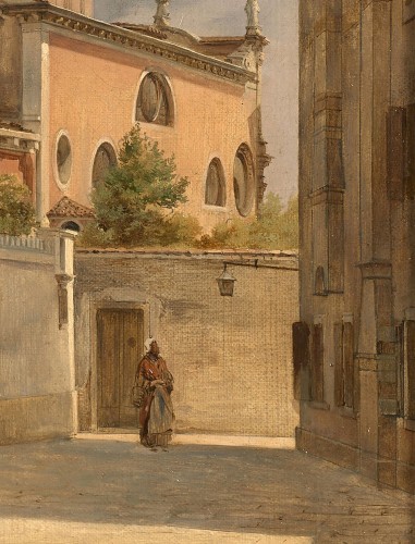 Venise, Saint Roch et le campanile des Frari, attribué à Frans Vervloet (1795-1872) - Galerie de Frise