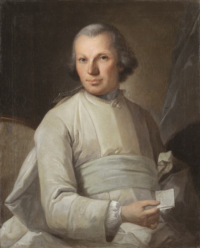 Ecole française vers 1760 - Portrait d’un Prémontré - Tableaux et dessins Style Louis XV