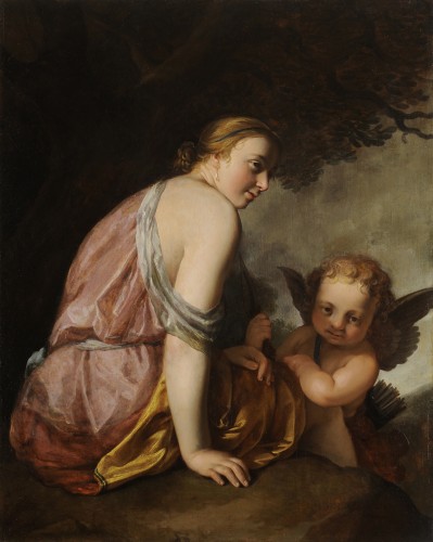 Hendrick Bloemaert (1601/02-1672) Vénus et Cupidon - Tableaux et dessins Style Louis XIII