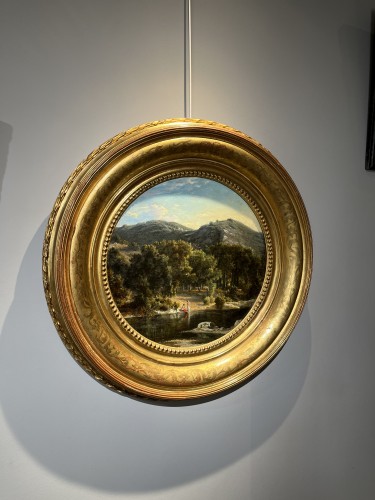 Félix-Hippolyte Lanoüe (1812-1872) Paysage d'Italie aux baigneuses - Louis-Philippe