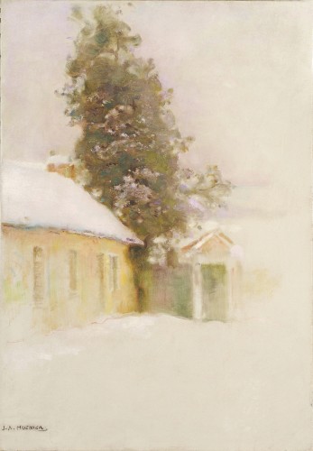 Jules-Alexis Muenier (1863-1942) Un matin d’hiver sous la neige - Tableaux et dessins Style Art nouveau
