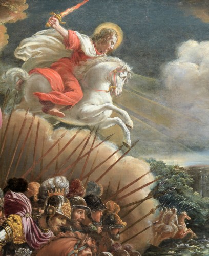 Belisario Corenzio (1558-1646) et atelier - Saint Jacques matamore à Clavijo - Tableaux et dessins Style Louis XIII