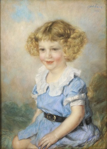 Abel Faivre (1867-1945) Portrait d'enfant - Tableaux et dessins Style Napoléon III