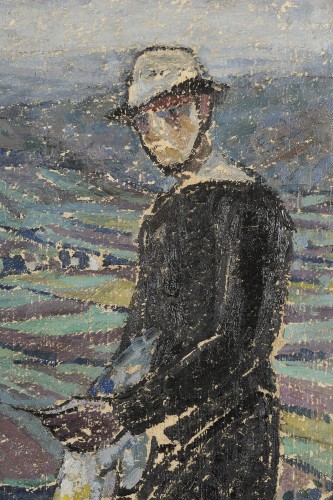 Jac Martin-Ferrières (1893-1972) Esquisse "Le peintre" autoportrait 1925 - Tableaux et dessins Style Art Déco