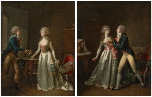 Jean-Simon Fournier (actif vers 1790) Le bouquet offert et Le bouquet accepté