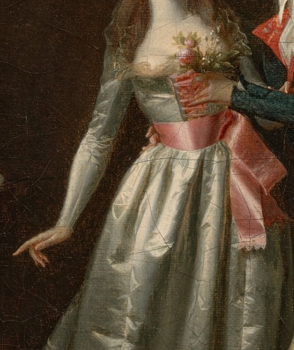 Directoire - Jean-Simon Fournier (actif vers 1790) Le bouquet offert et Le bouquet accepté