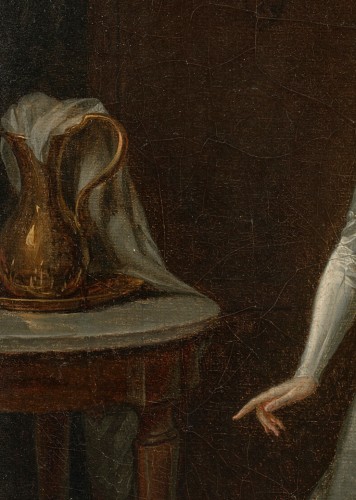Antiquités - Jean-Simon Fournier (actif vers 1790) Le bouquet offert et Le bouquet accepté