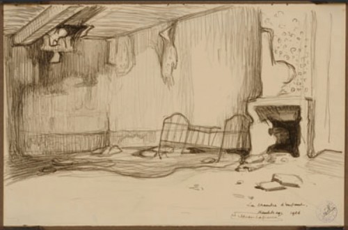 XXe siècle - William Laparra (1873-1920) La chambre d’enfant en 1916 - Hautebraye Aisne