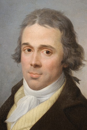 Jean François Marie Bellier (1745-1836) Portrait d’homme - Tableaux et dessins Style Directoire
