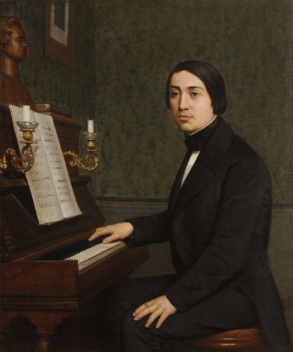 Portrait de pianiste - École française du milieu du XIXe siècle - Tableaux et dessins Style Louis-Philippe