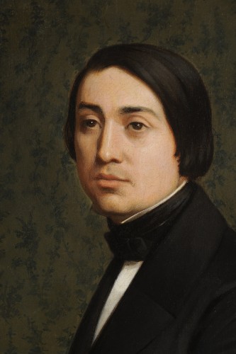 Tableaux et dessins Tableaux XIXe siècle - Portrait de pianiste - École française du milieu du XIXe siècle