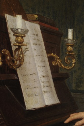 XIXe siècle - Portrait de pianiste - École française du milieu du XIXe siècle