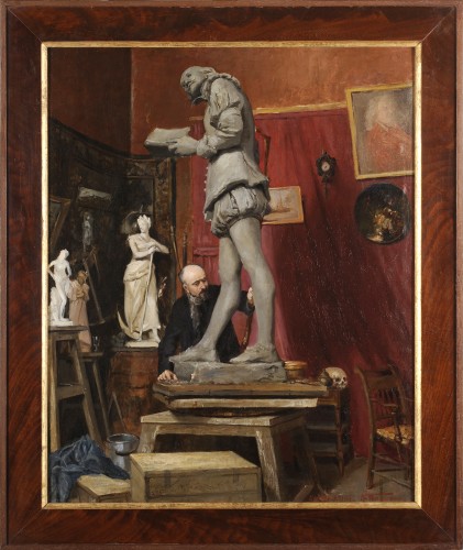 Antoine Louis Manceaux (1862-1939) Le sculpteur Jean-Paul Aubé et Shakespeare
