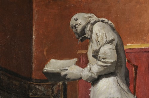 Antoine Louis Manceaux (1862-1939) Le sculpteur Jean-Paul Aubé et Shakespeare - Tableaux et dessins Style Napoléon III