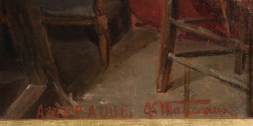 XIXe siècle - Antoine Louis Manceaux (1862-1939) Le sculpteur Jean-Paul Aubé et Shakespeare