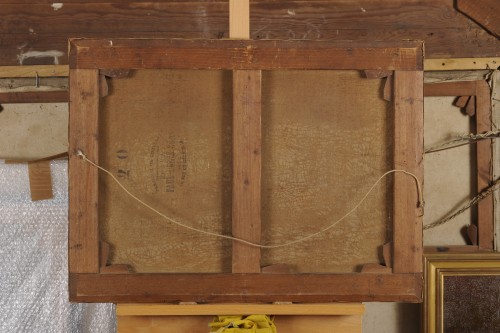 Henri Saintin (1846-1899) Coucher de soleil à Cernay la Ville ou Le retour des oies - Napoléon III